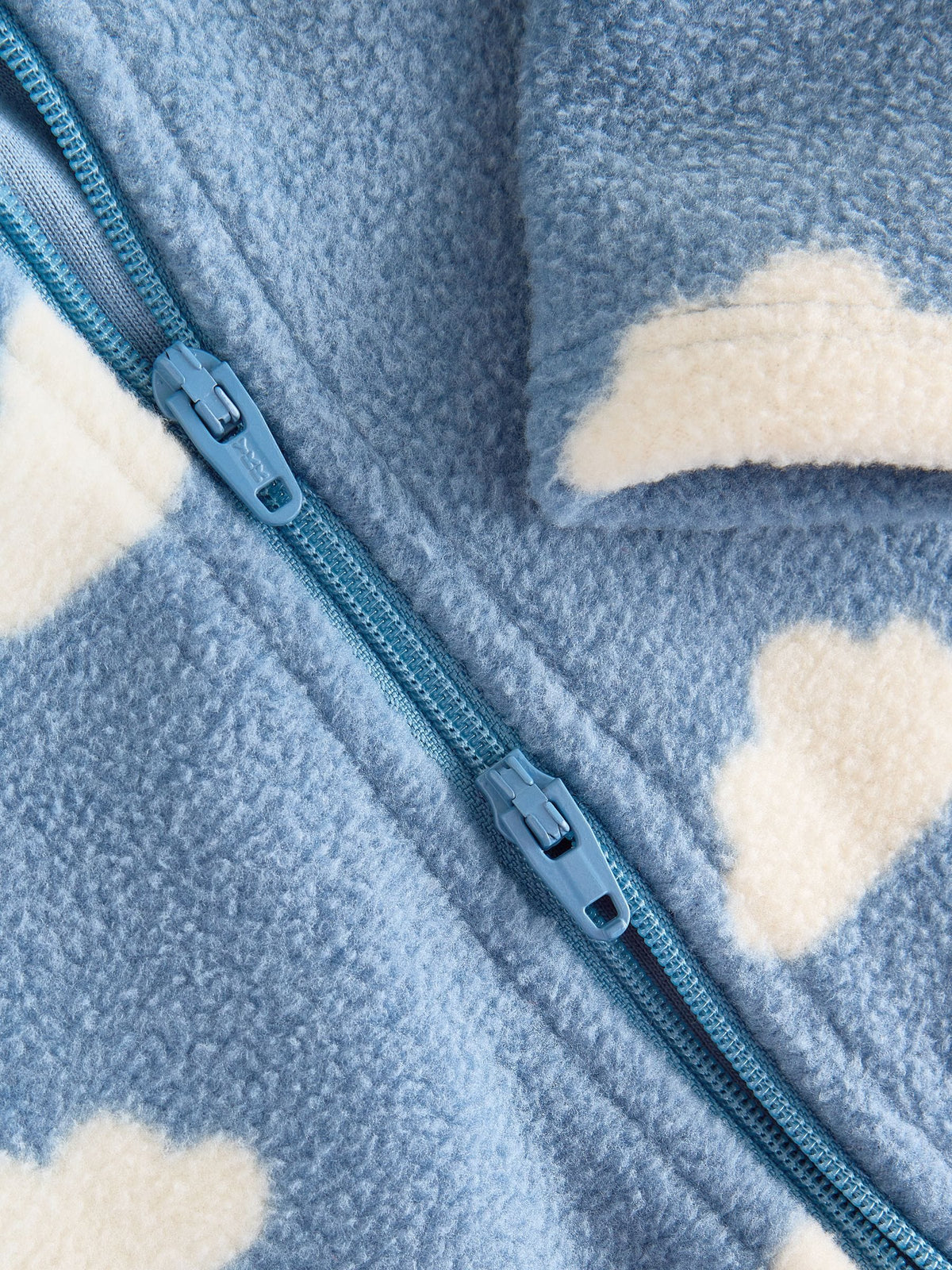 Blue Micro Fleece Two Way Zip Baby Sleepsuits 4 Pack