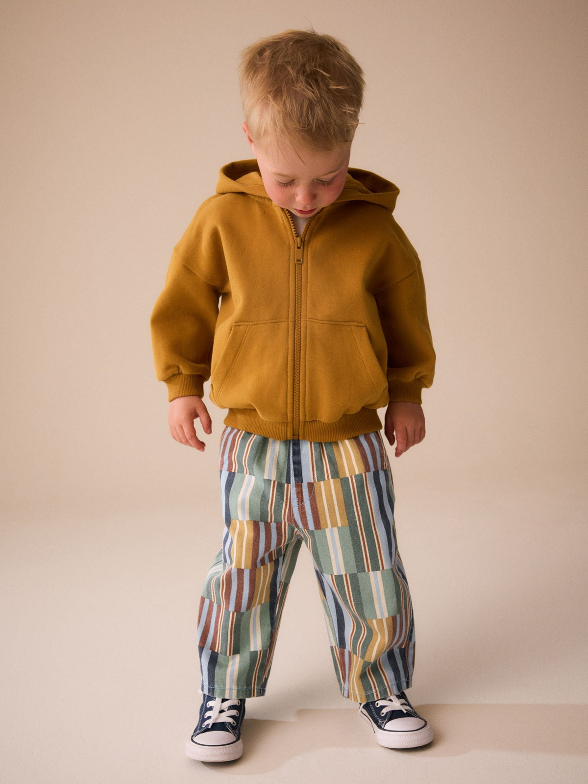 Multi Hotchpotch Stripe Pull On Wide Trousers (3mths-7yrs)