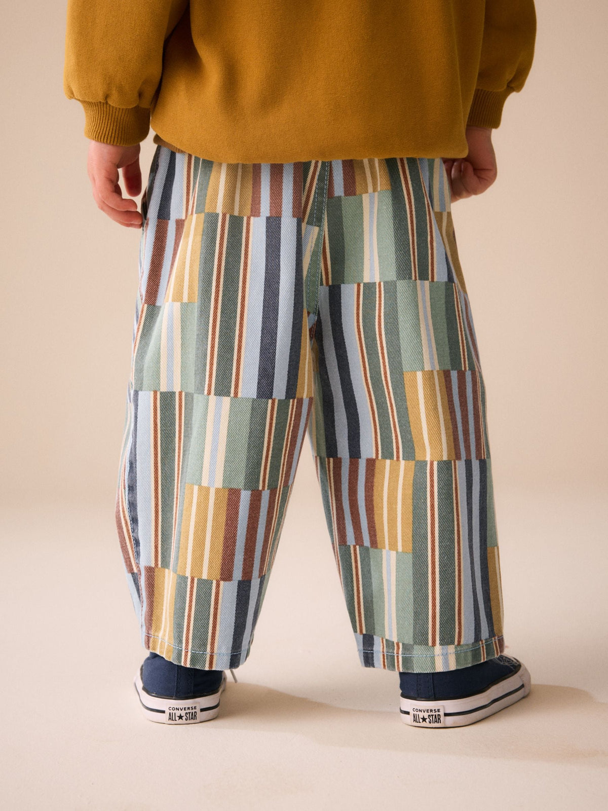 Multi Hotchpotch Stripe Pull On Wide Trousers (3mths-7yrs)