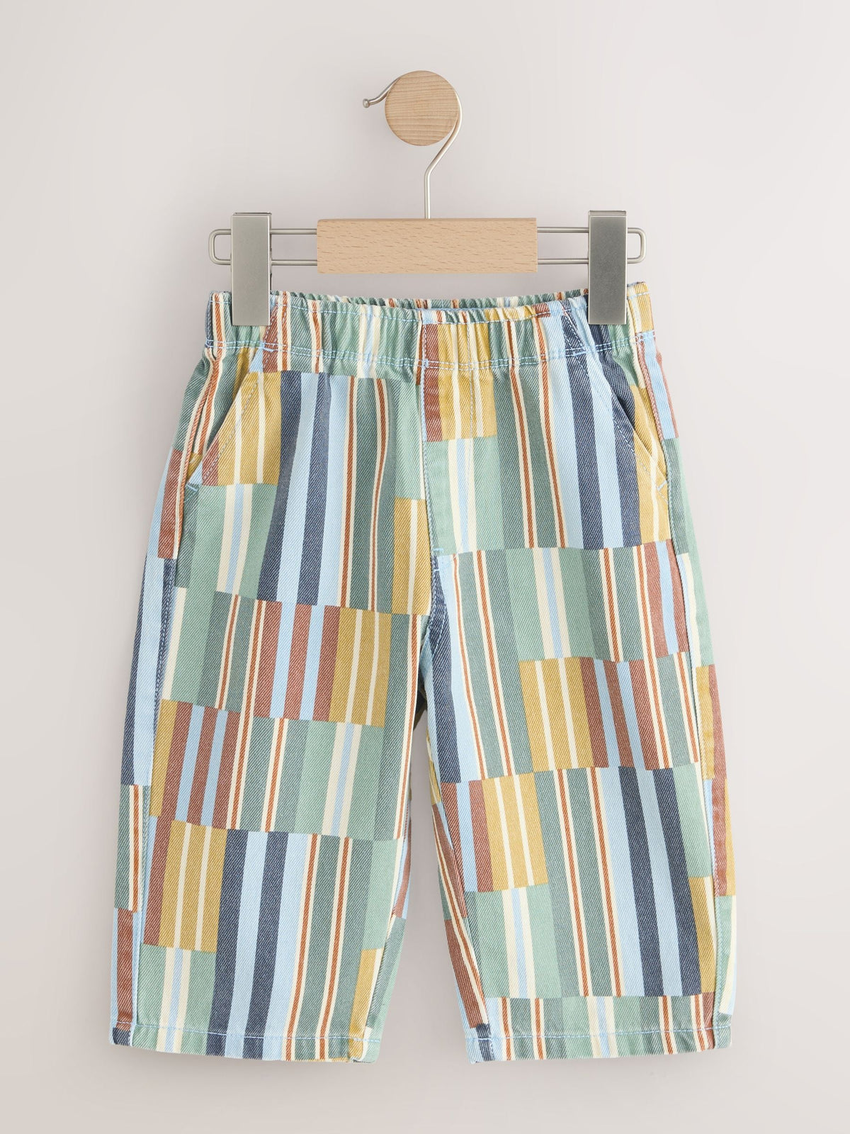 Multi Hotchpotch Stripe Pull On Wide Trousers (3mths-7yrs)