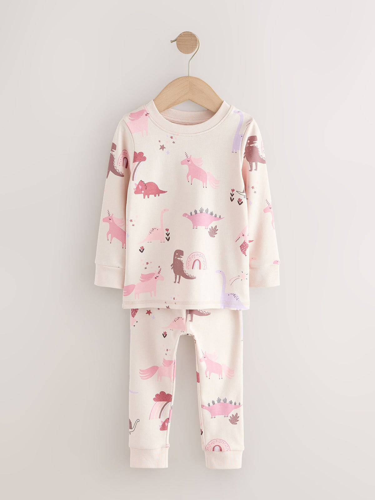 Pink/Cream Snuggle Pyjamas 3 Pack (9mths-12yrs)
