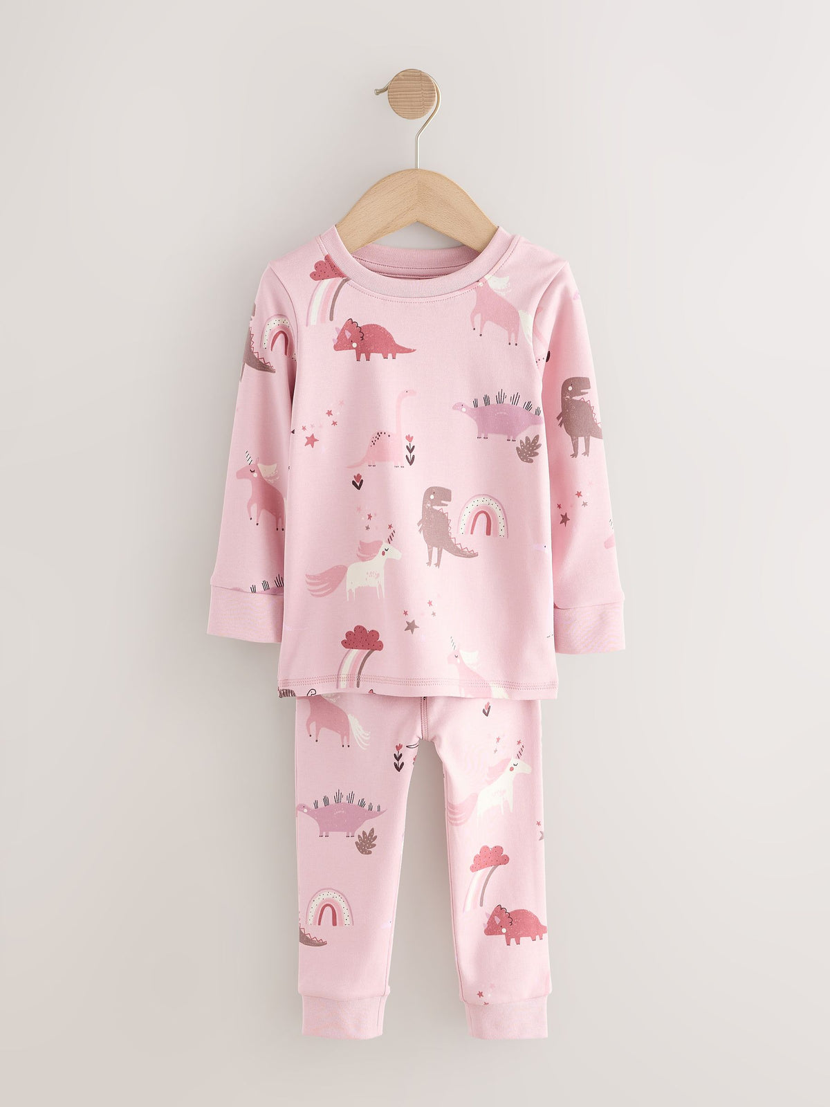 Pink/Cream Snuggle Pyjamas 3 Pack (9mths-12yrs)
