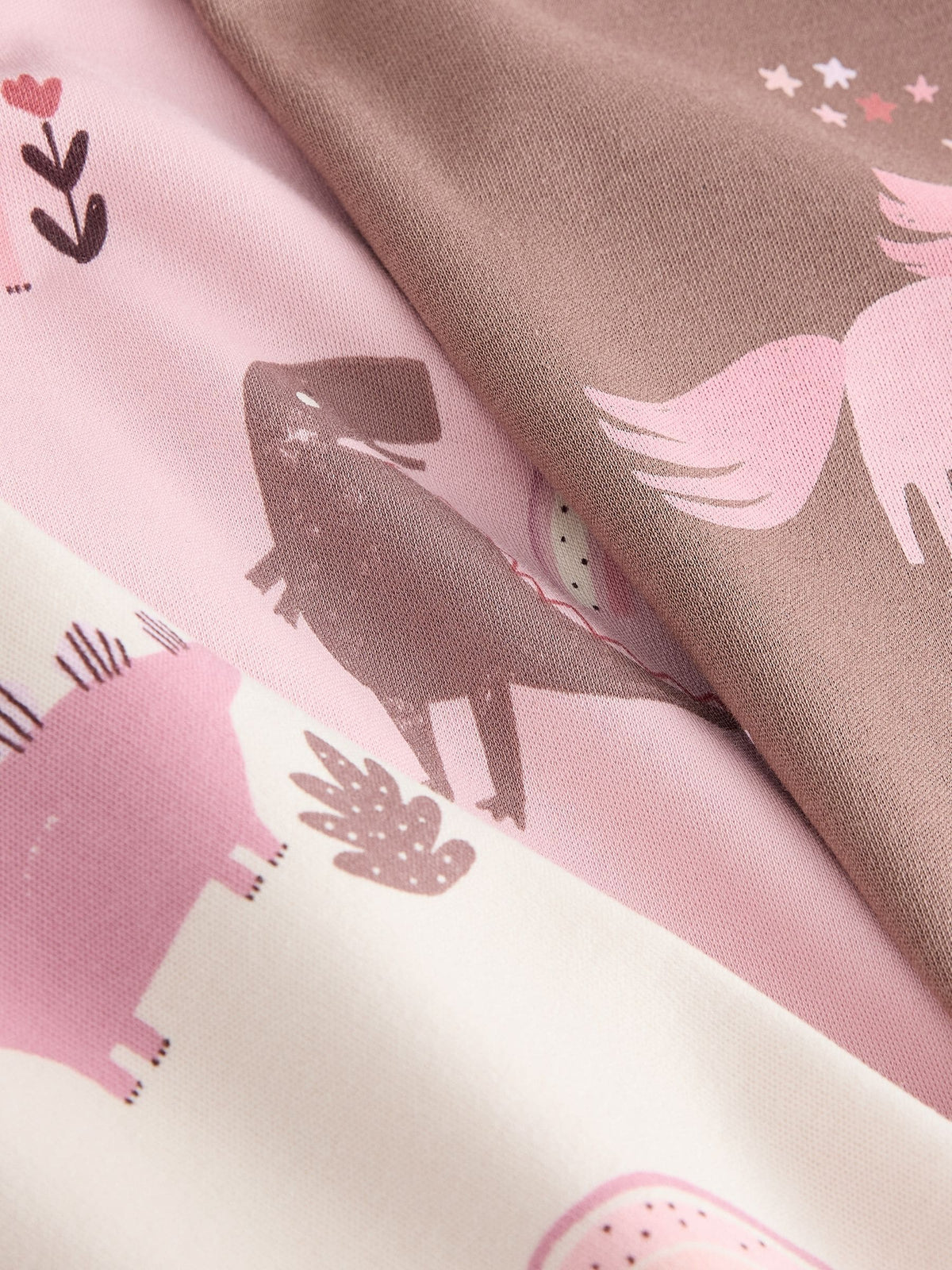 Pink/Cream Snuggle Pyjamas 3 Pack (9mths-12yrs)
