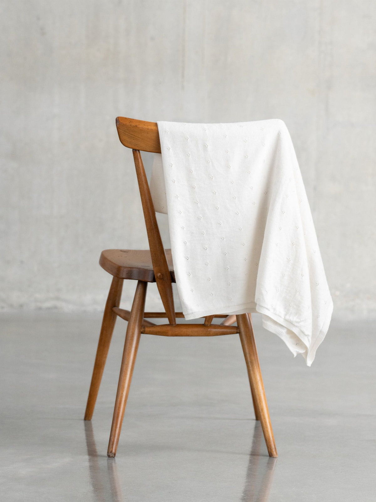 Seraphine White Ivory Baby Washable Cashmere Blend Pointelle Blanket
