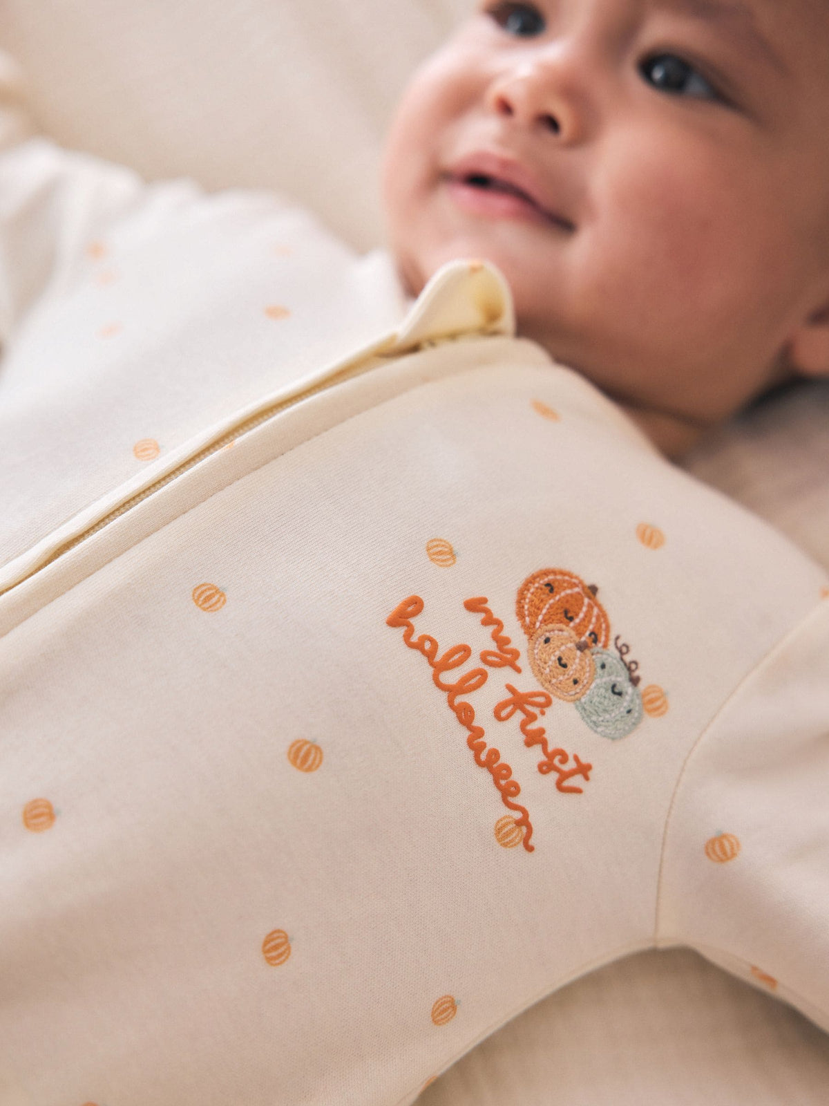 Neutral My First Halloween Two Way Zip Baby Sleepsuit (0mths-3yrs)