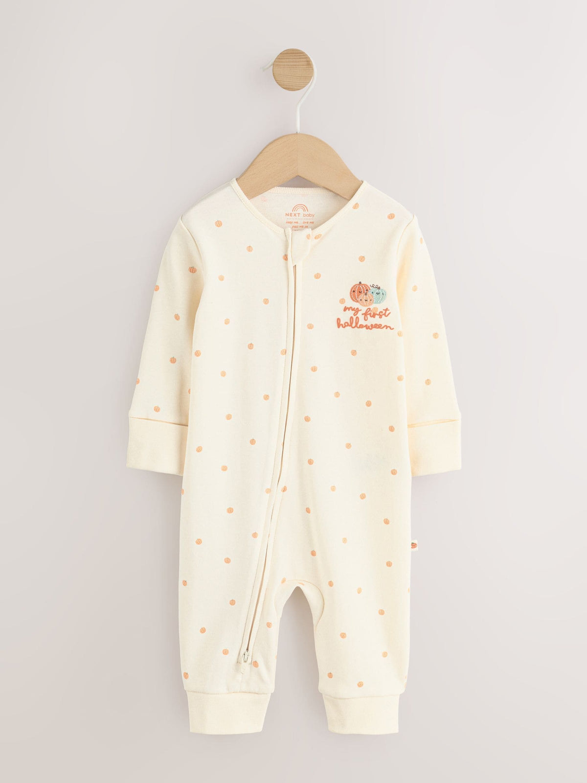 Neutral My First Halloween Two Way Zip Baby Sleepsuit (0mths-3yrs)