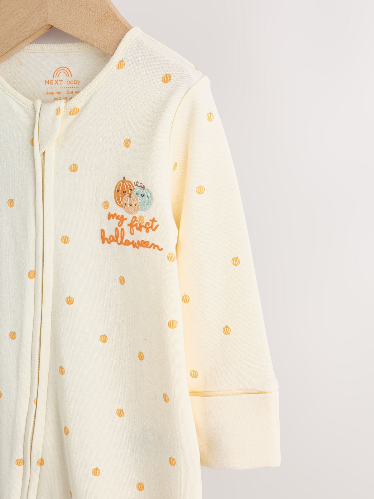 Neutral My First Halloween Two Way Zip Baby Sleepsuit (0mths-3yrs)