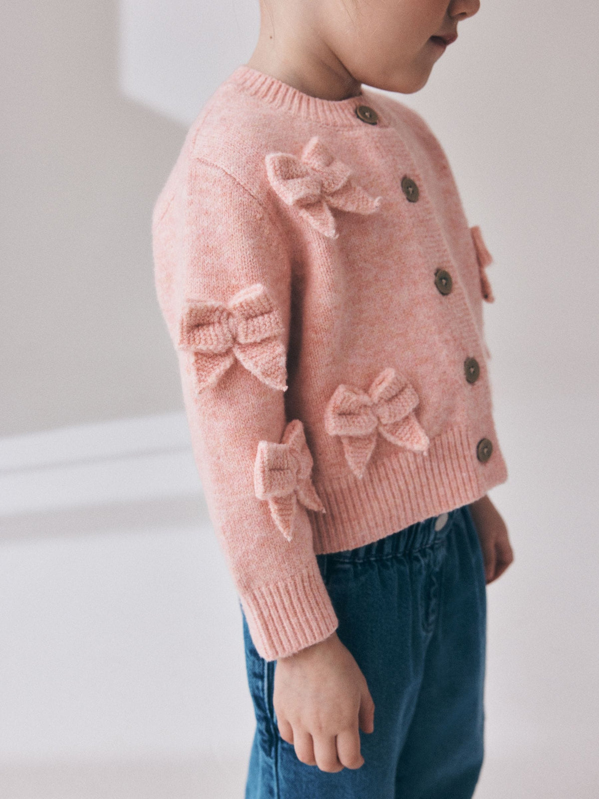 Pink Bow Embroidered Cardigan (3mths-7yrs)