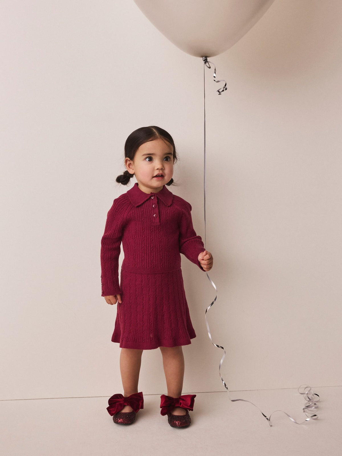Berry Red Collared Jumper And Skirt Set (3mths-7yrs)
