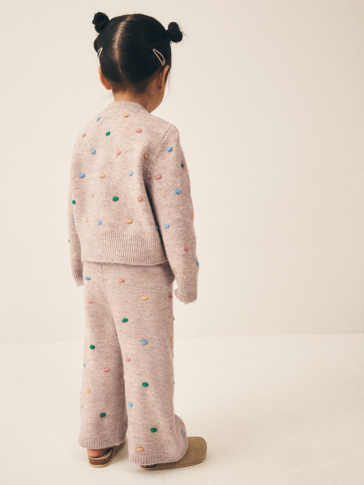 Oatmeal Rainbow Spot Cardigan and Trousers Set (3mths-7yrs)
