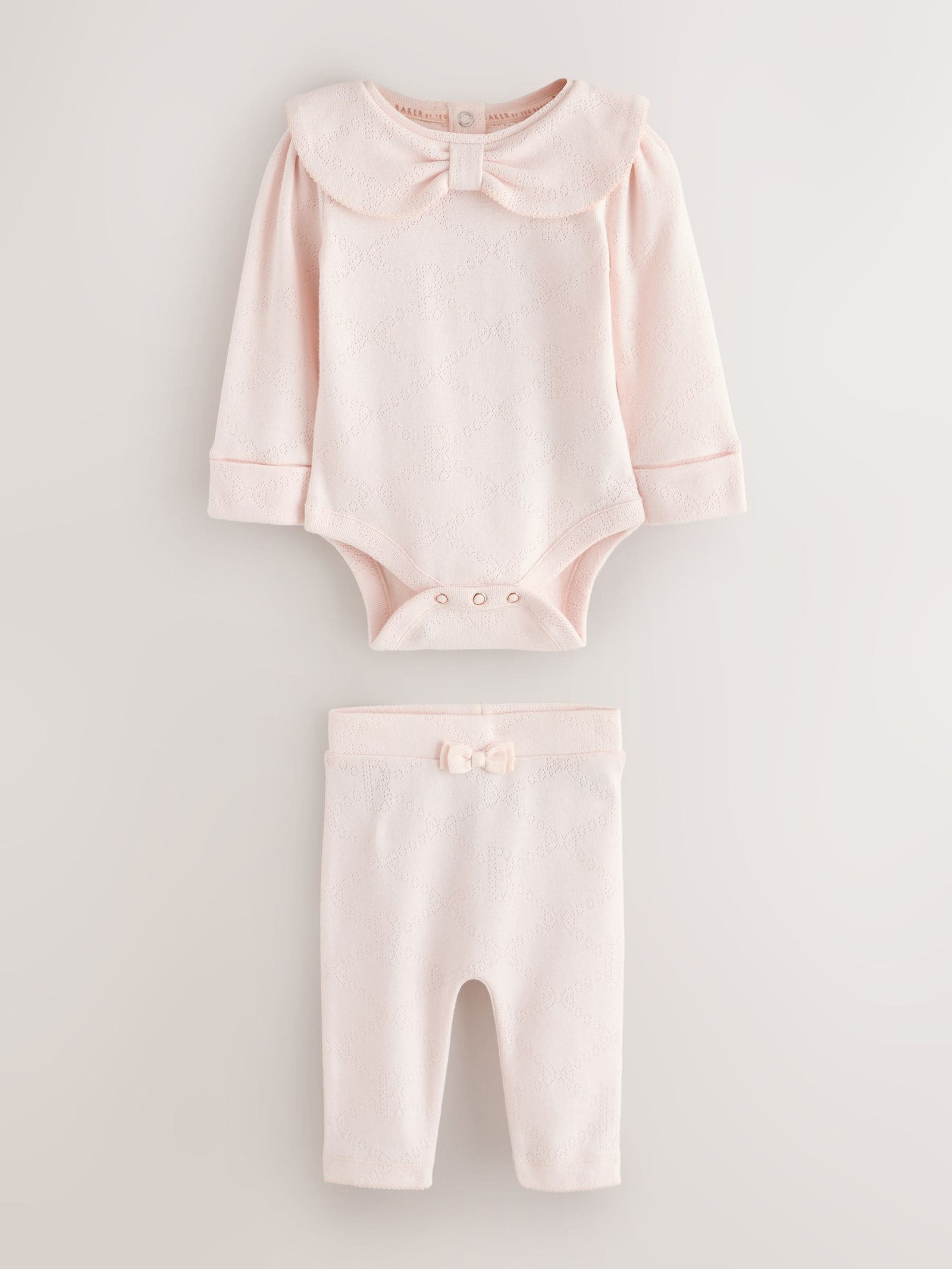 Baker by Ted Baker Pointelle Bow Bodysuit & Legging Set 2 Piece