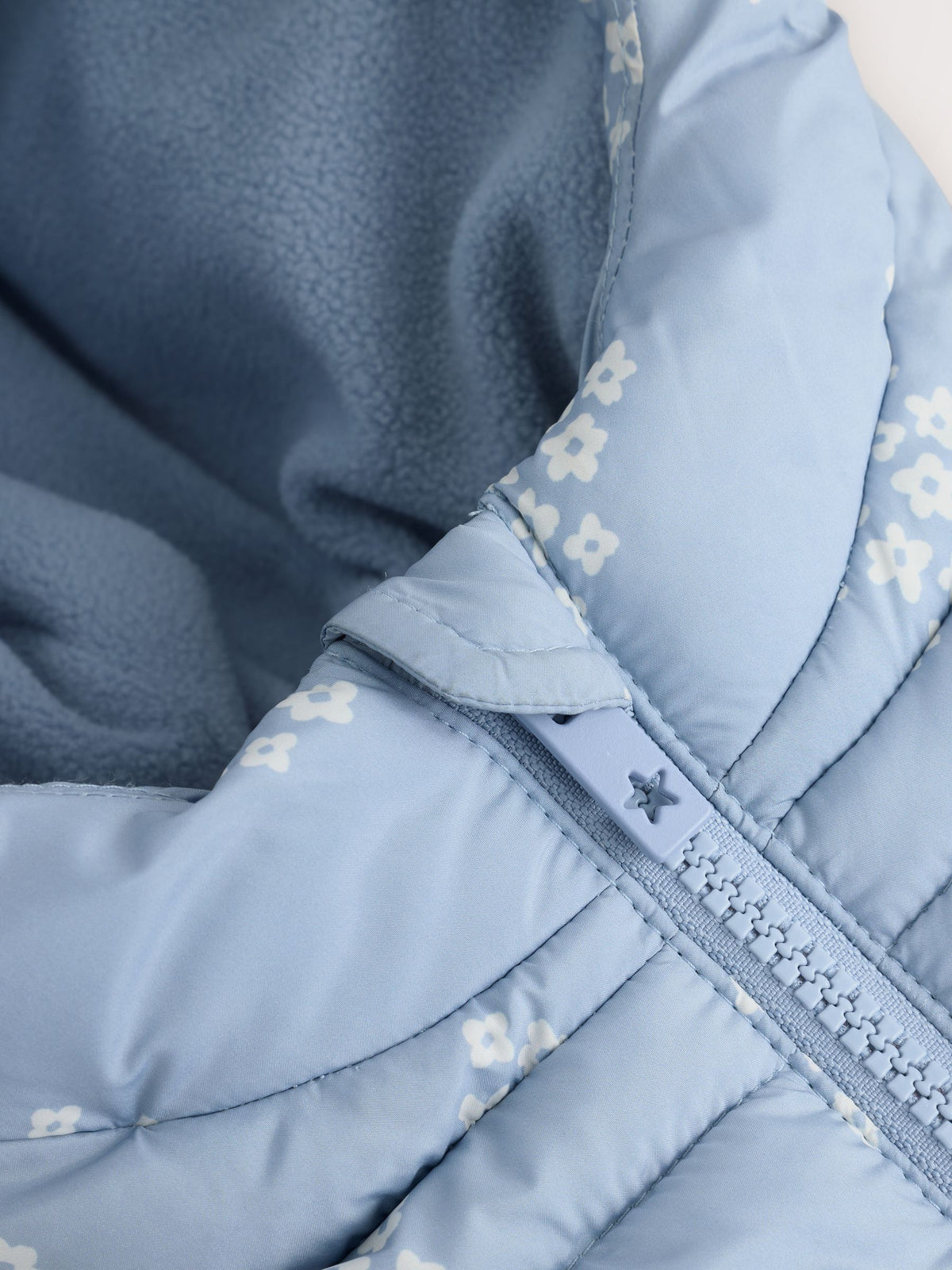 Blue Floral Shower Resistant Fleece Lined Padded Coat (3mths-7yrs)