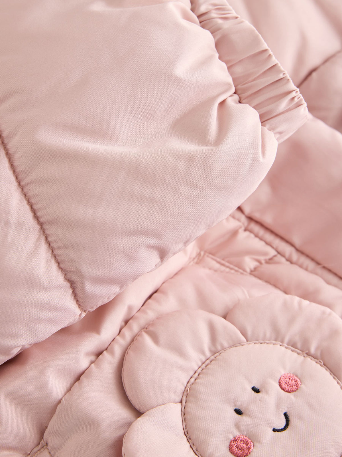 Light Pink Flower Pockets Shower Resistant Padded Coat (3mths-7yrs)