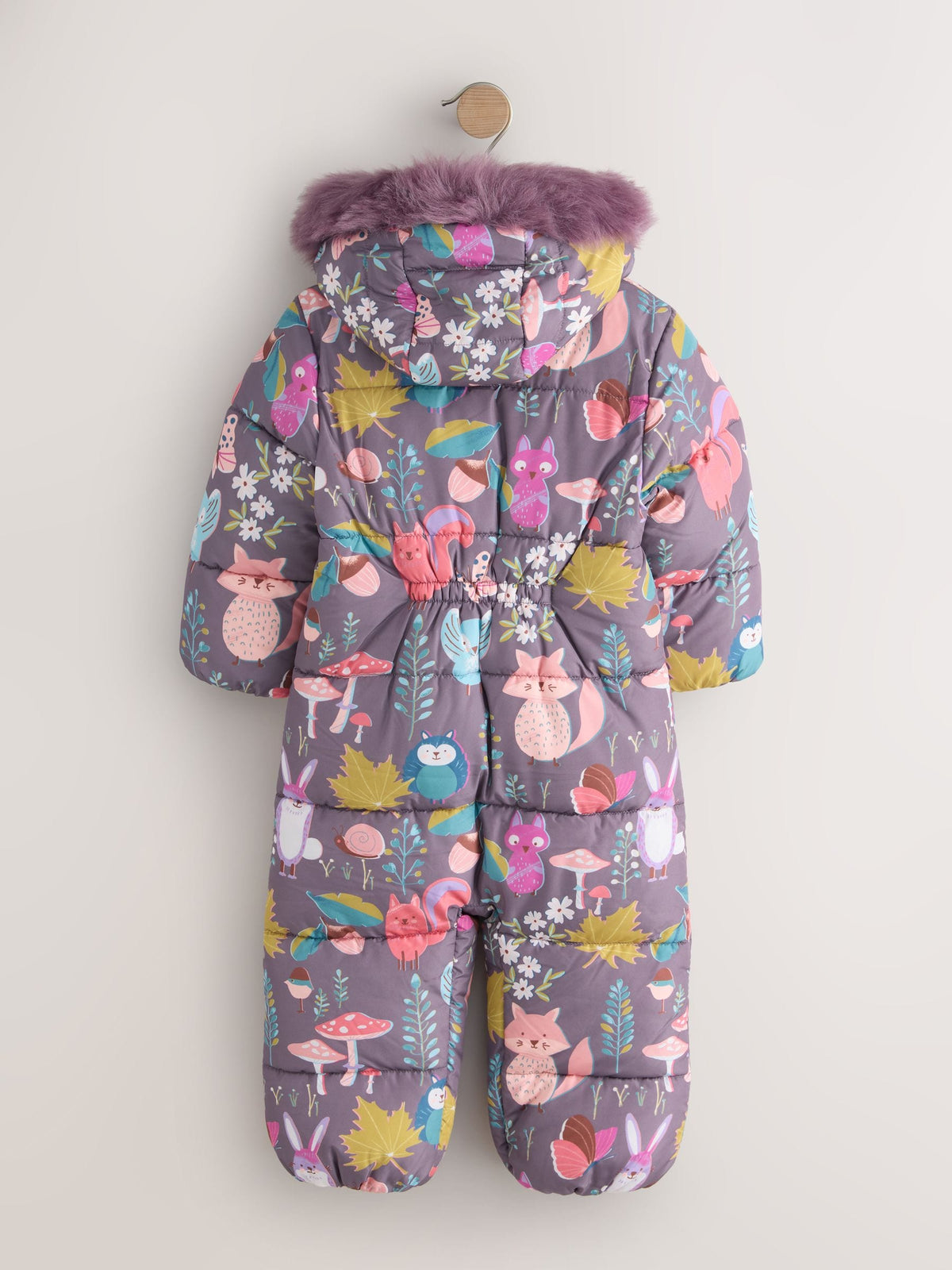 Purple Woodland Animal Print Shower Resistant Snowsuit (3mths-7yrs)