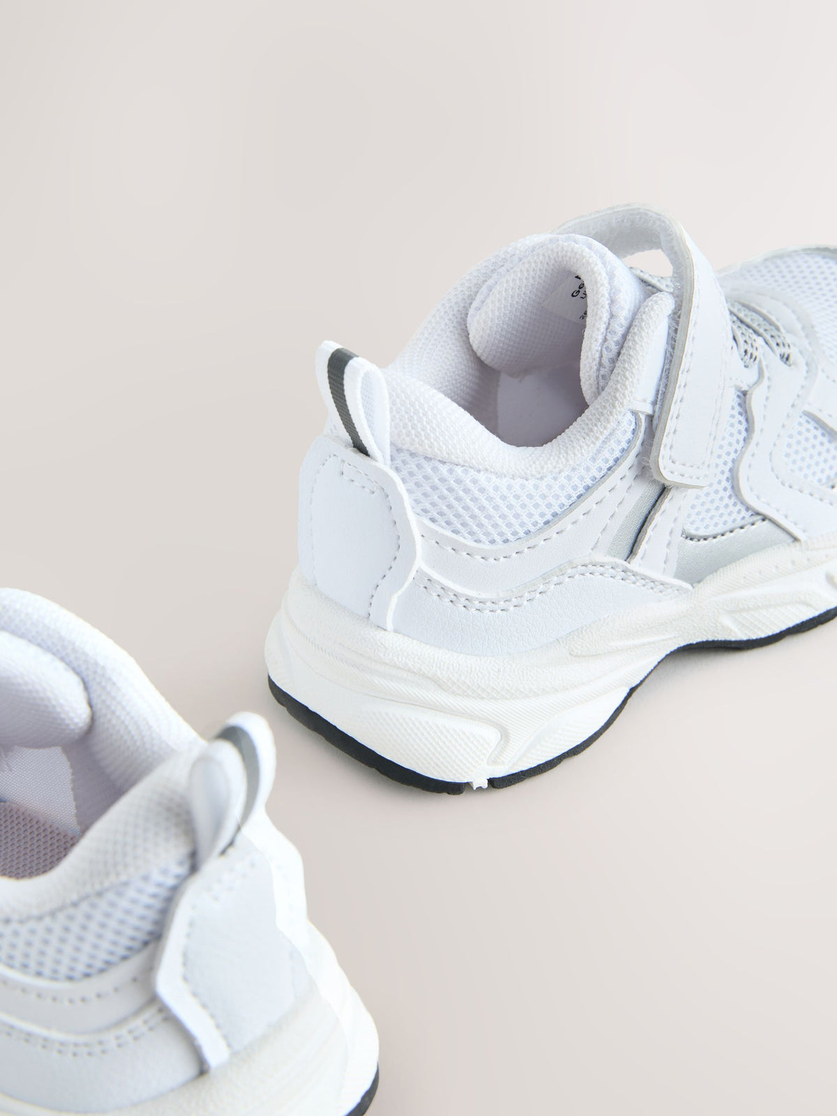 White Elastic Lace Touch Fasten Trainers