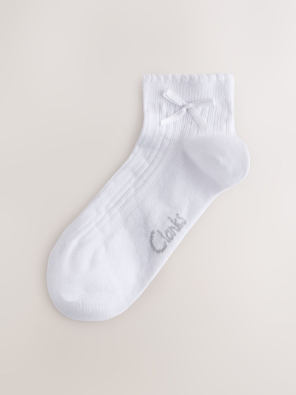 Clarks White Clarks Back To School Bow Trainer Socks 5 Pack