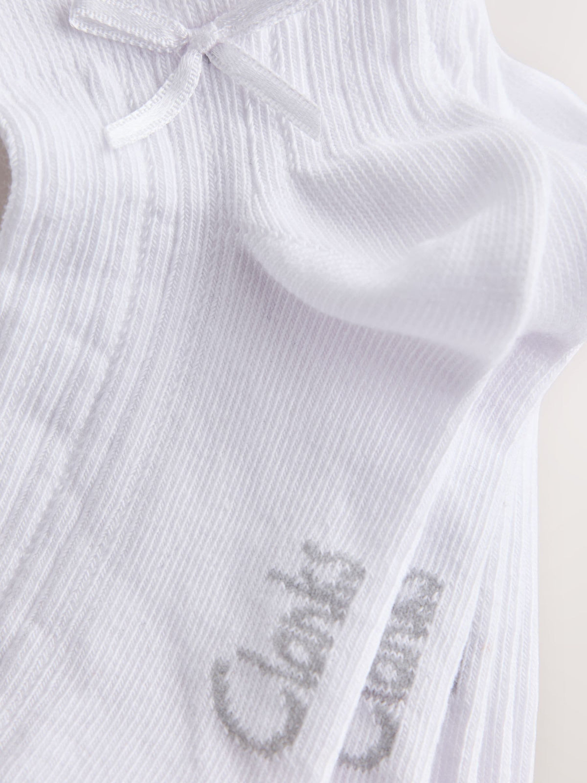 Clarks White Clarks Back To School Bow Trainer Socks 5 Pack