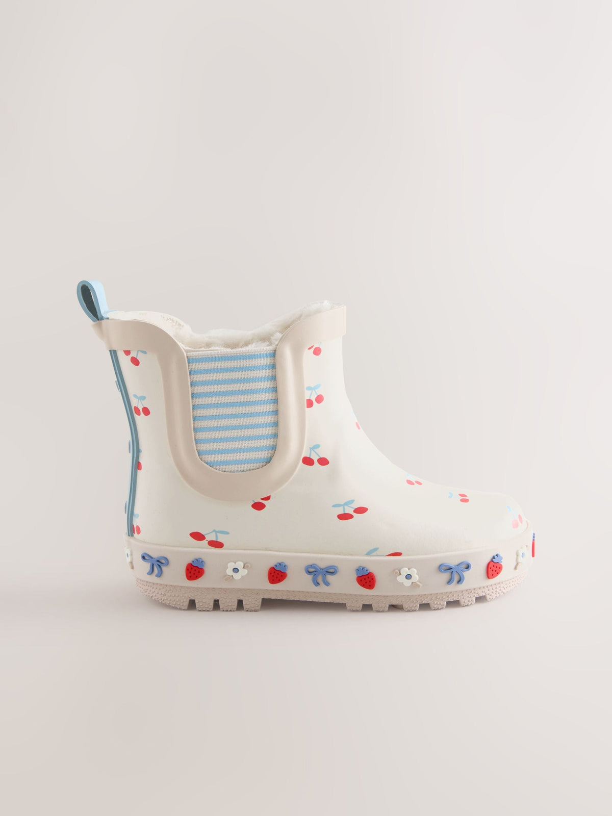 Cream/Red Cherry Chelsea Wellies