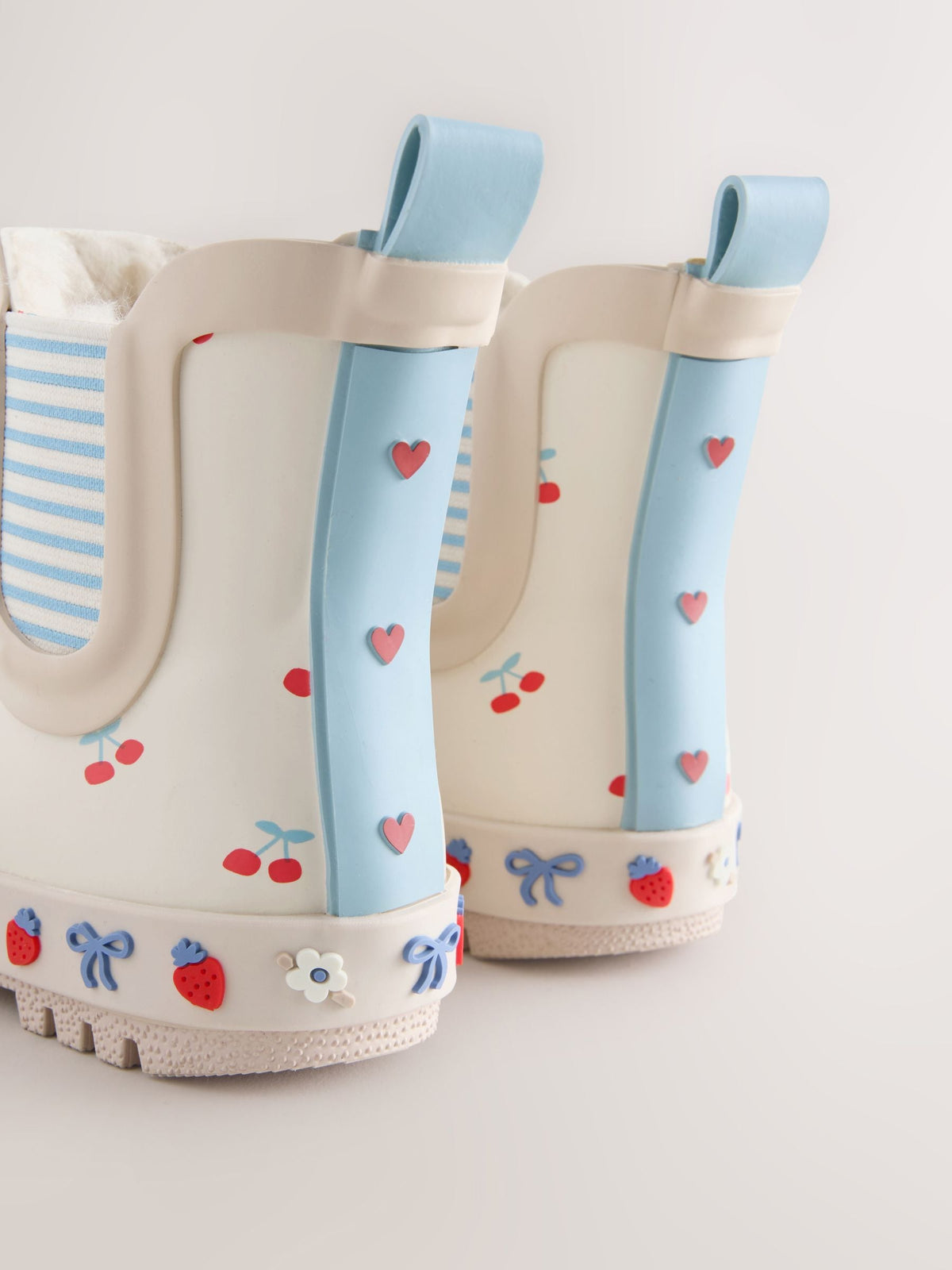 Cream/Red Cherry Chelsea Wellies