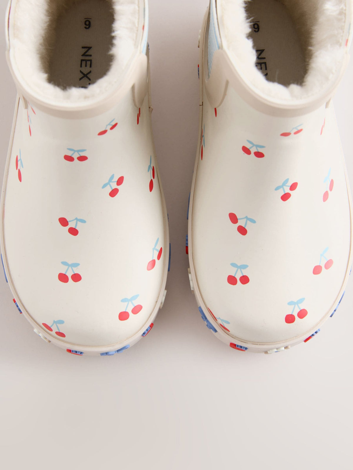 Cream/Red Cherry Chelsea Wellies