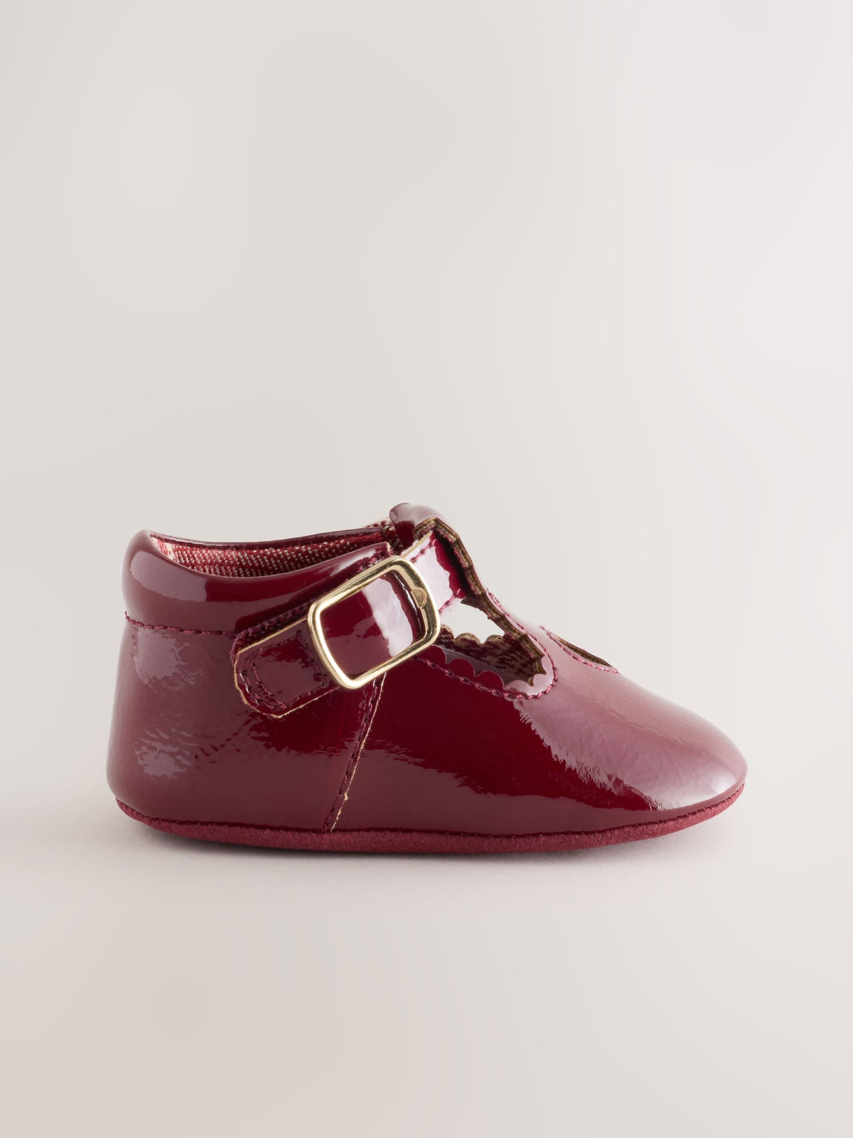 Burgundy Red Baby T-Bar Shoes (0-18mths)
