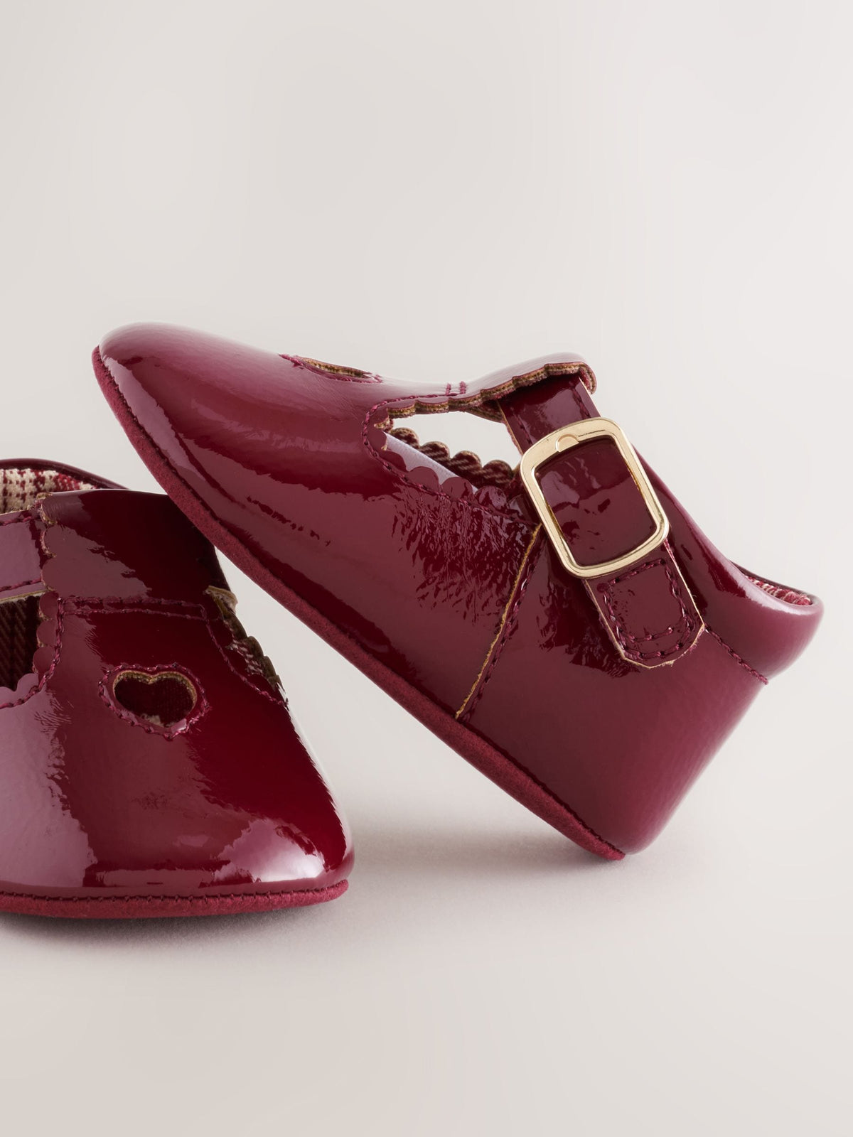 Burgundy Red Baby T-Bar Shoes (0-18mths)