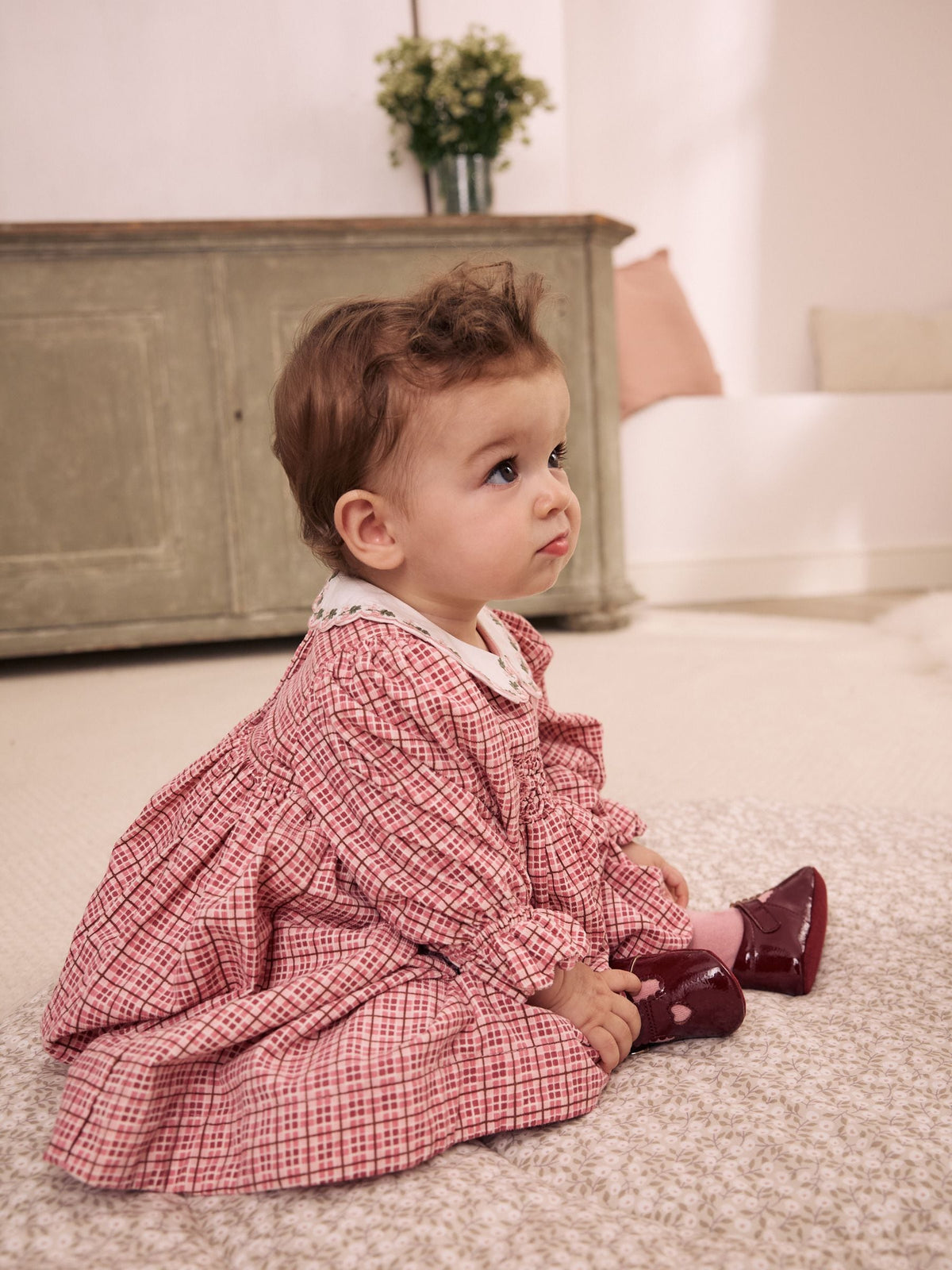 Burgundy Red Baby T-Bar Shoes (0-18mths)