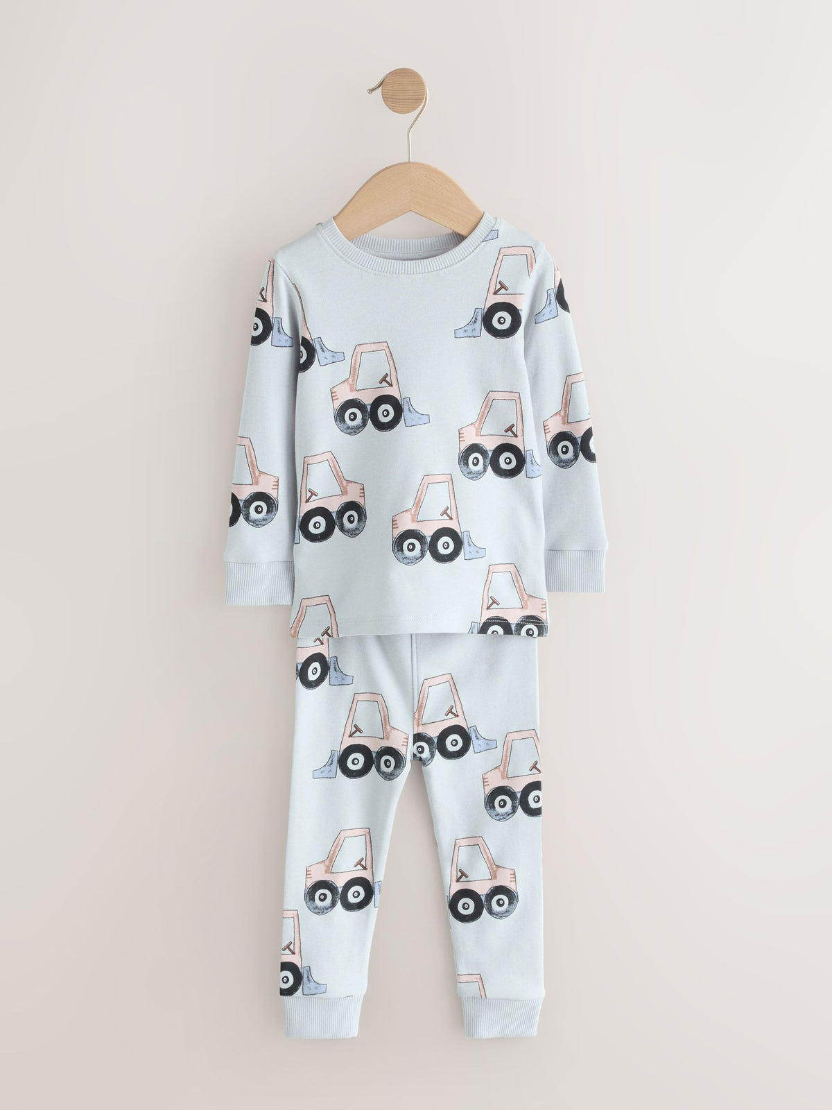 Blue/Ecru Digger Snuggle Pyjamas 3 Pack (9mths-8yrs)
