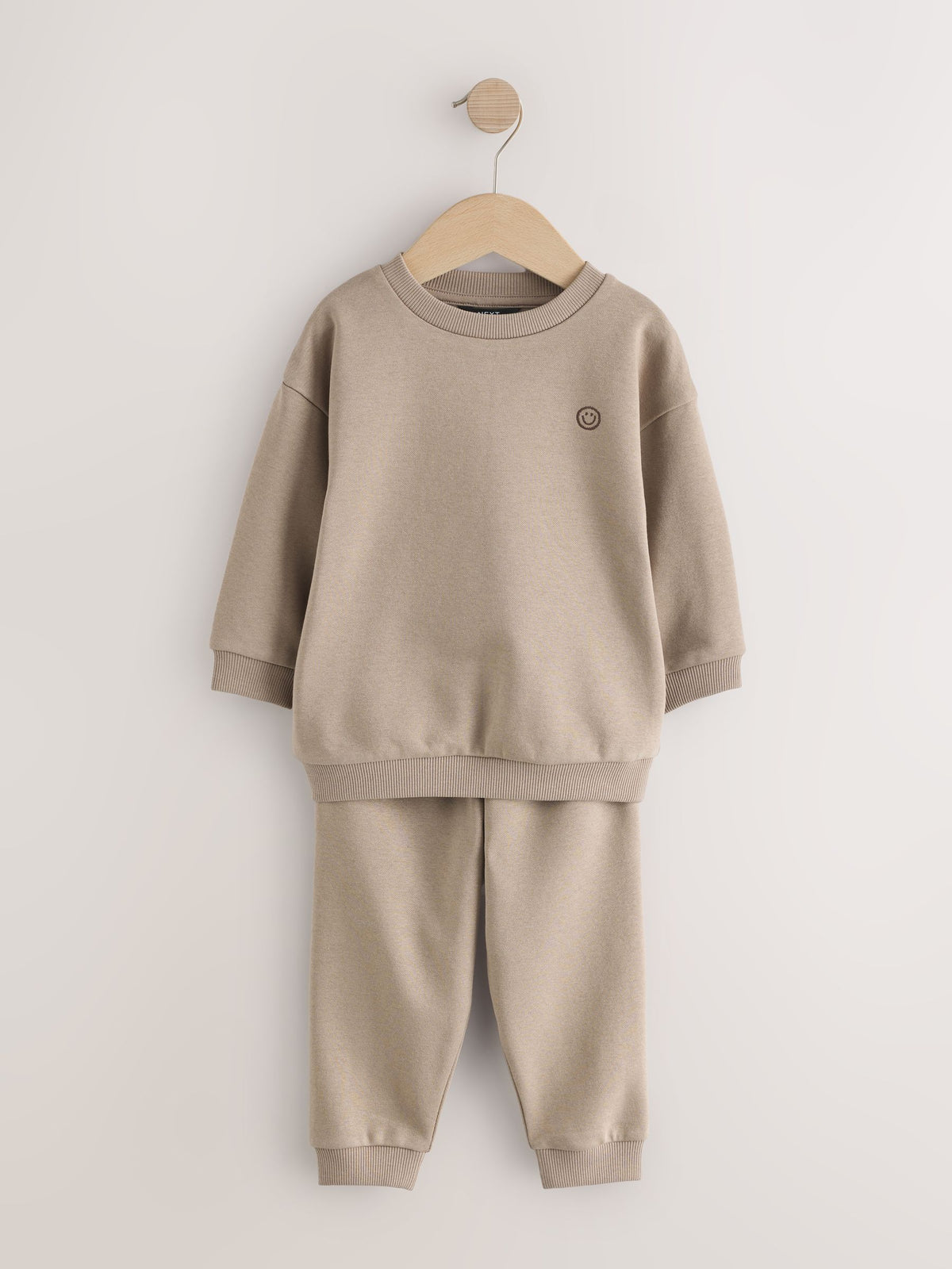 Neutral Smile Logo Sweatshirt And Joggers Set (3mths-7yrs)