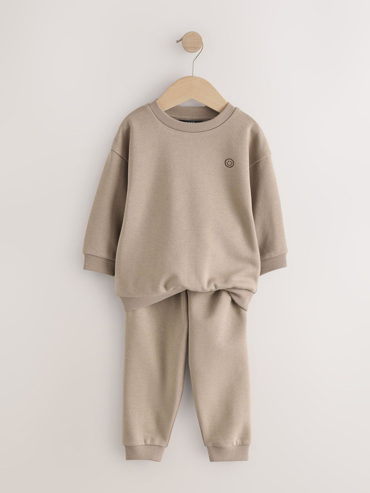 Neutral Smile Logo Sweatshirt And Joggers Set (3mths-7yrs)