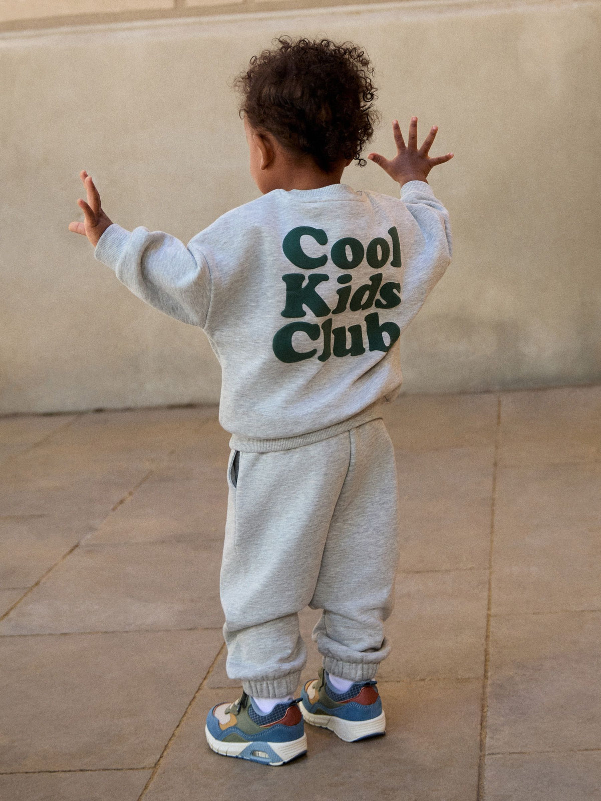 Grey Back Print Crew Neck Joggers Set (3mths-7yrs)