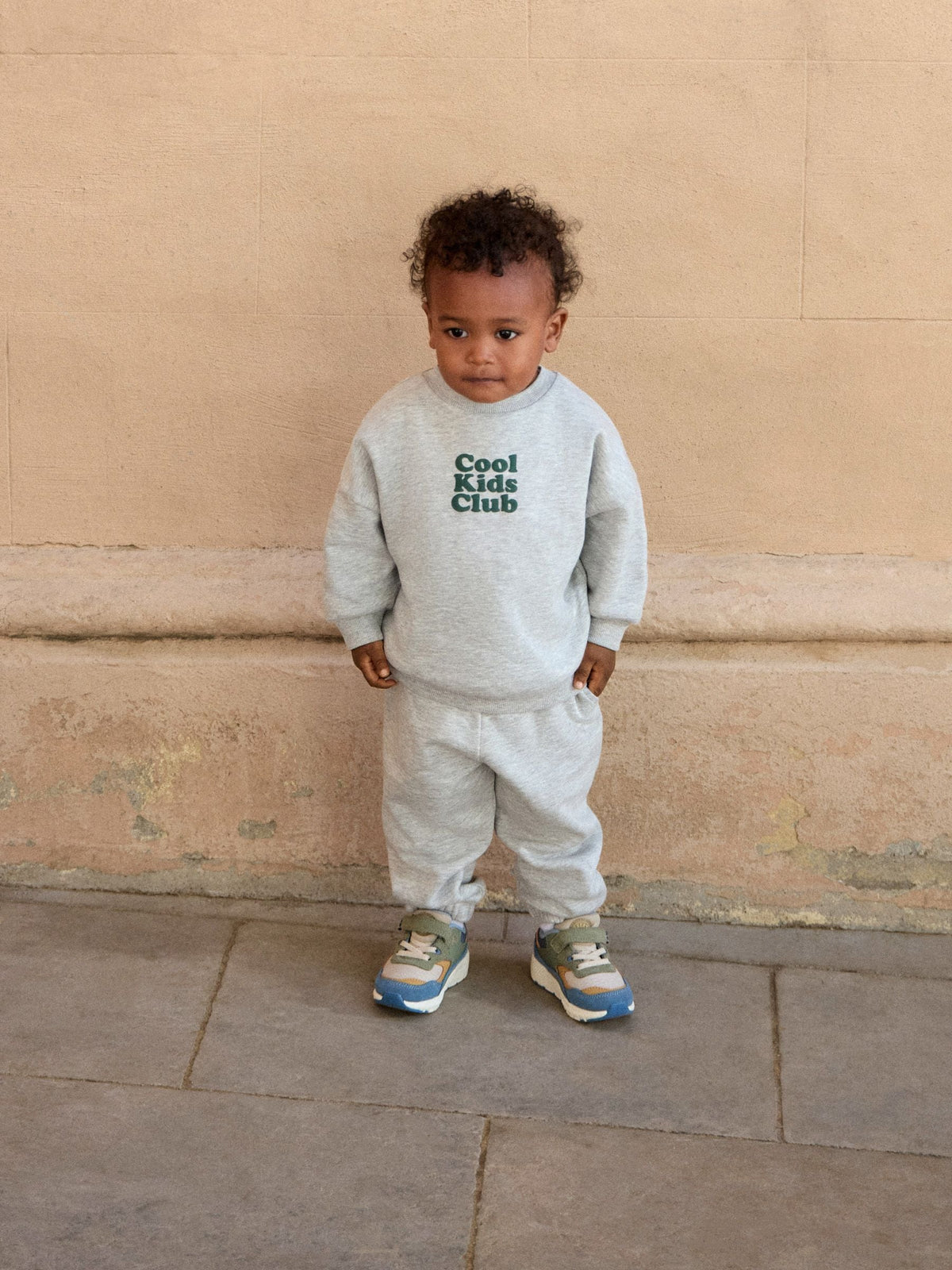 Grey Back Print Crew Neck Joggers Set (3mths-7yrs)