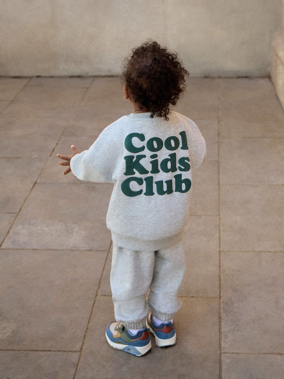 Grey Back Print Crew Neck Joggers Set (3mths-7yrs)