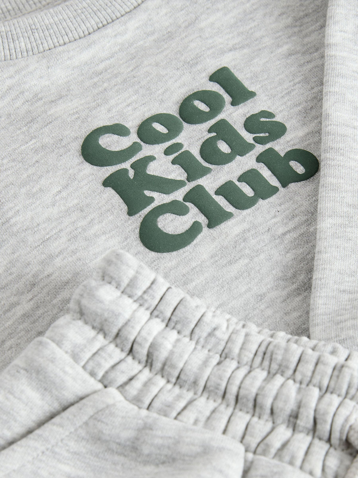 Grey Back Print Crew Neck Joggers Set (3mths-7yrs)