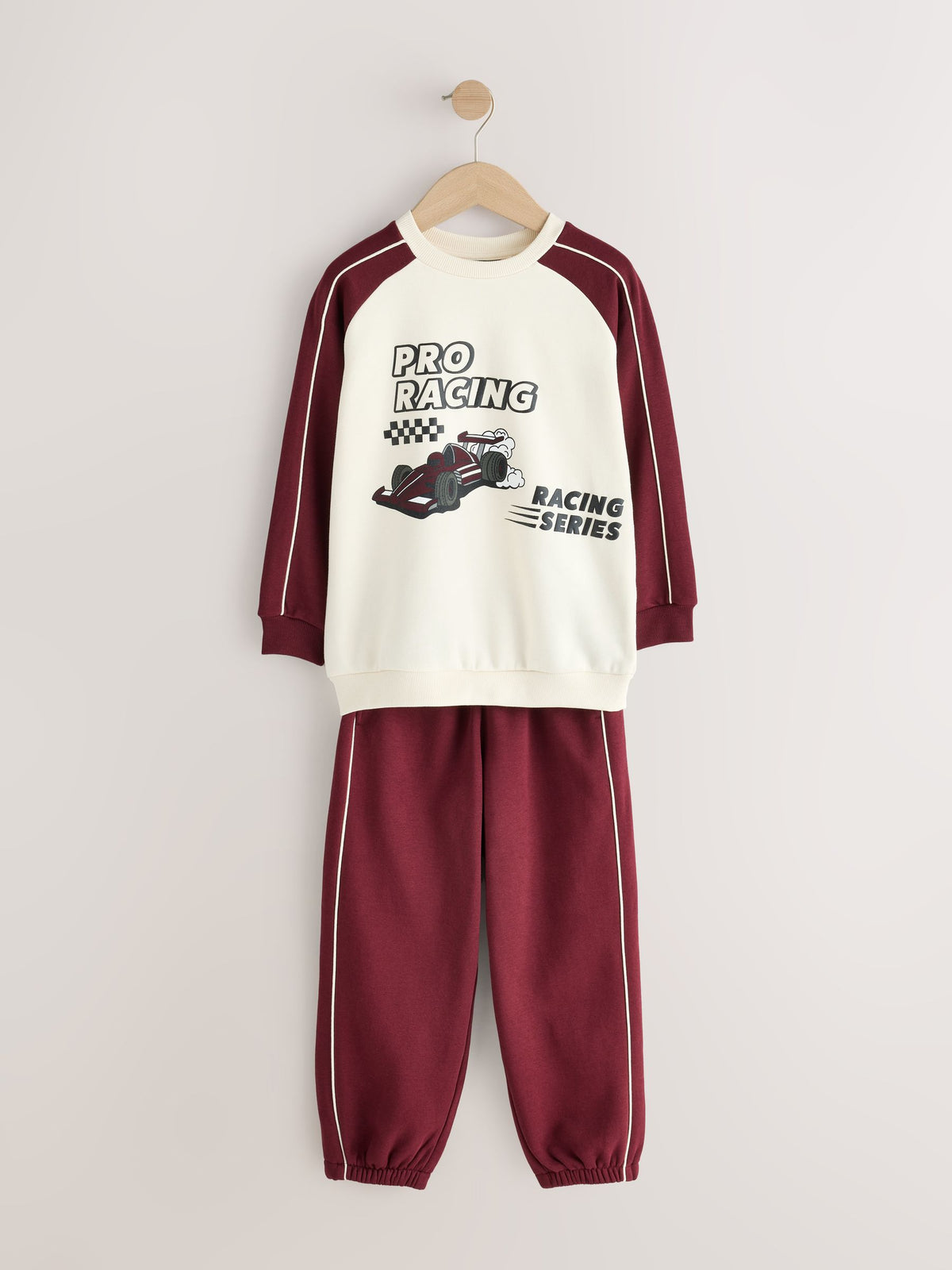 Burgundy Red Crew Neck Joggers Set (3mths-7yrs)