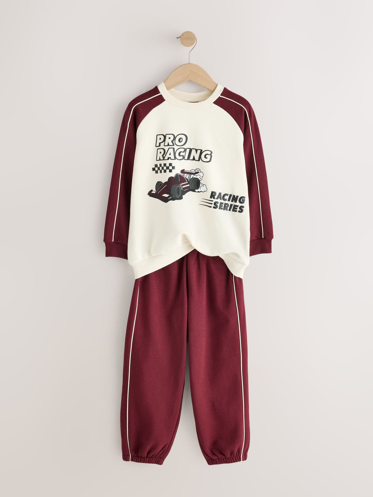 Burgundy Red Crew Neck Joggers Set (3mths-7yrs)