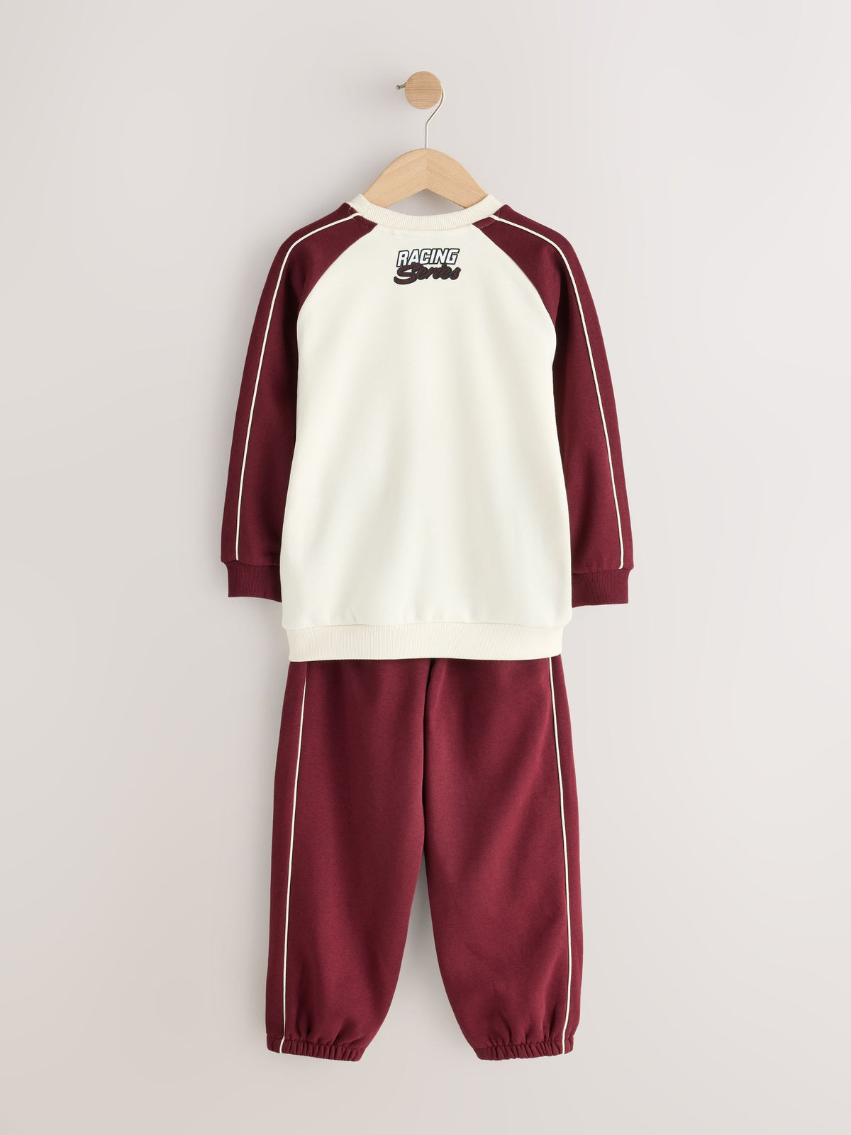 Burgundy Red Crew Neck Joggers Set (3mths-7yrs)