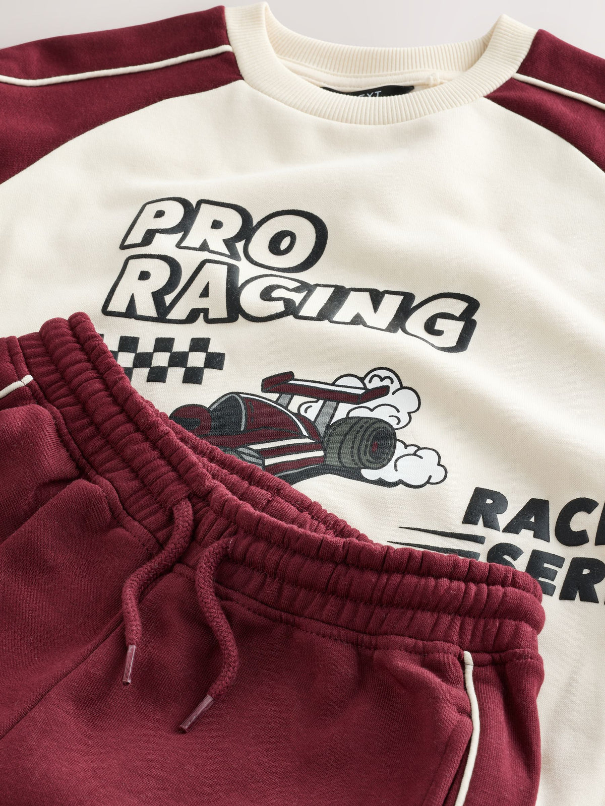 Burgundy Red Crew Neck Joggers Set (3mths-7yrs)