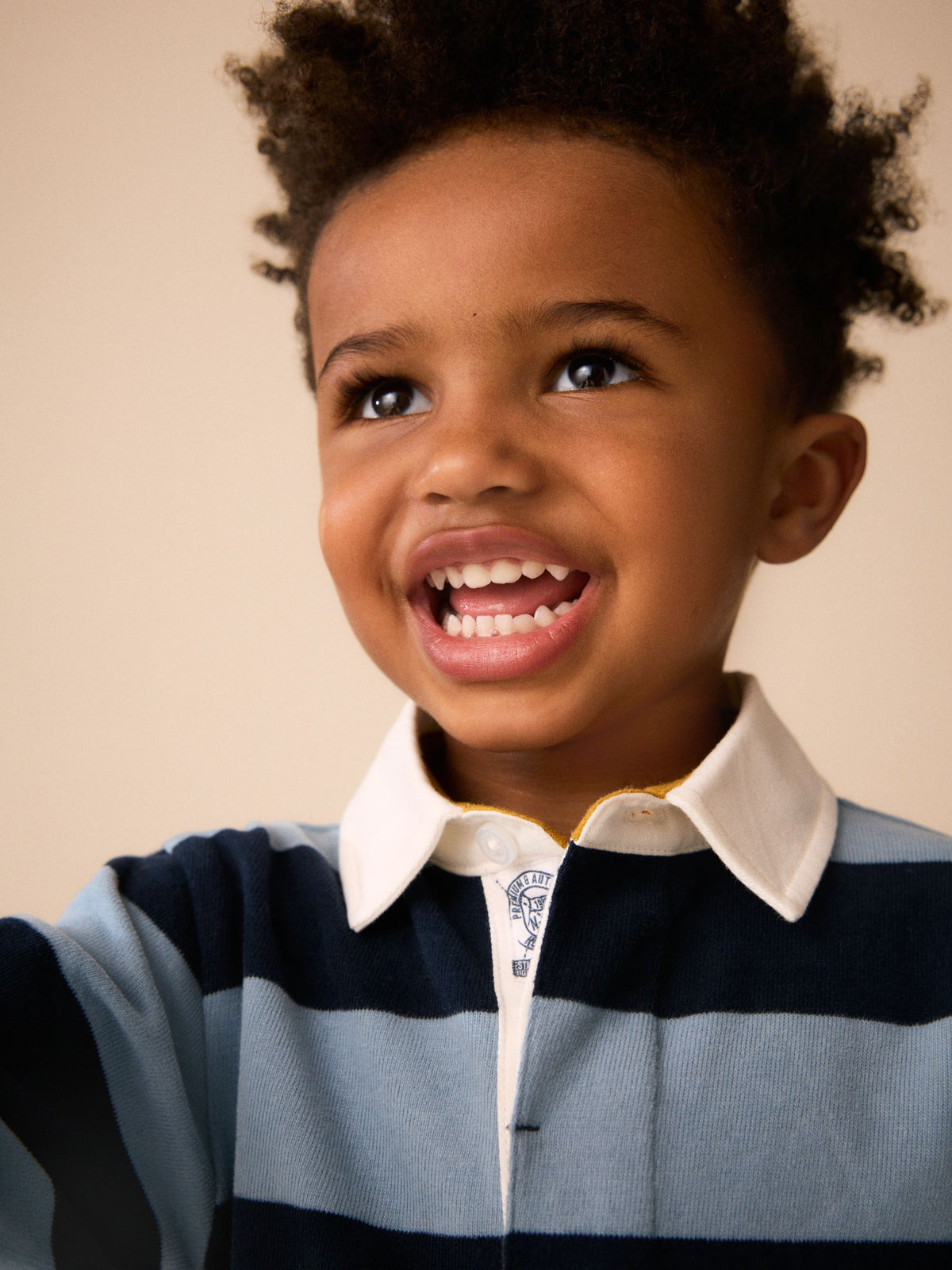 Navy/White Long Sleeve Rugby Polo Top (3mths-7yrs)