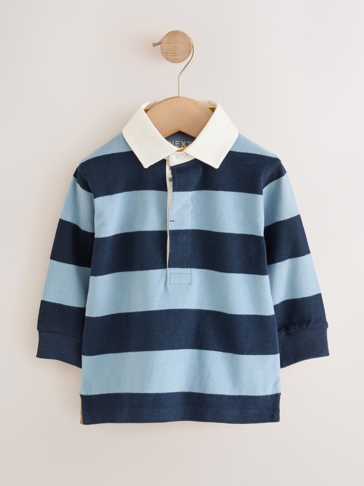 Navy/White Long Sleeve Rugby Polo Top (3mths-7yrs)