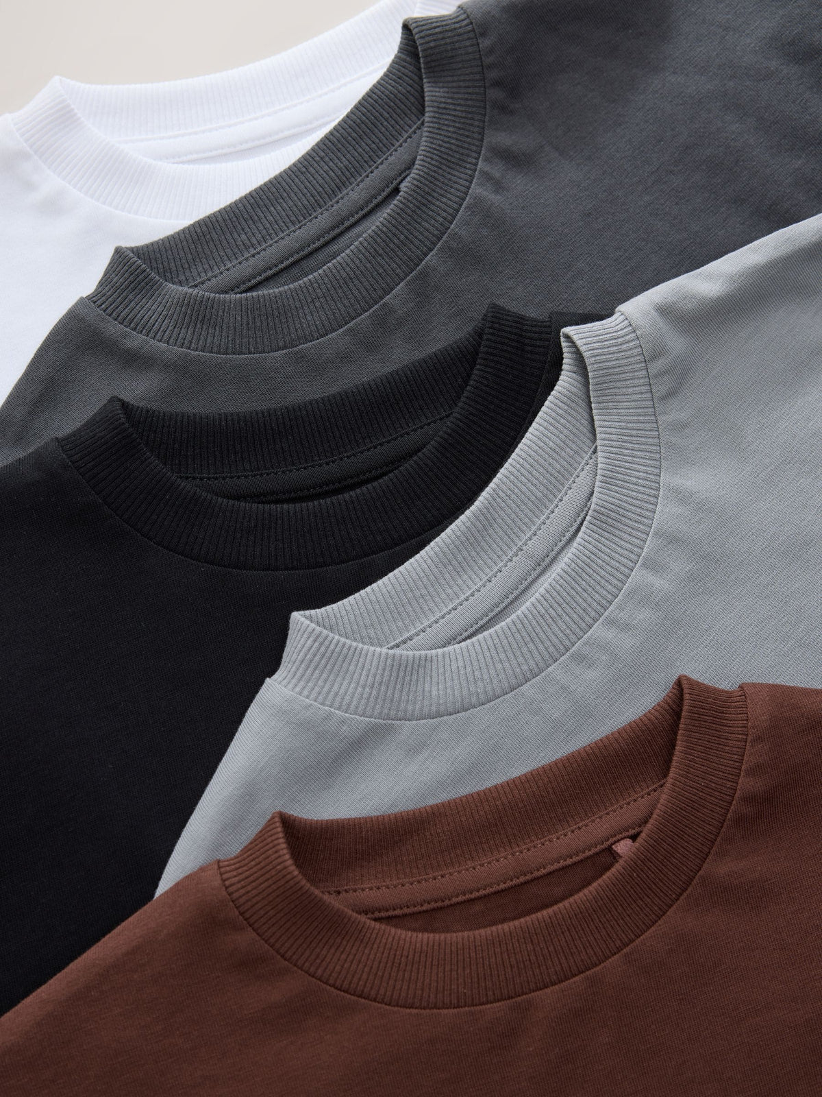 Black/Grey/Brown/Charcoal/White Long Sleeve T-Shirts 5 Pack (3mths-7yrs)