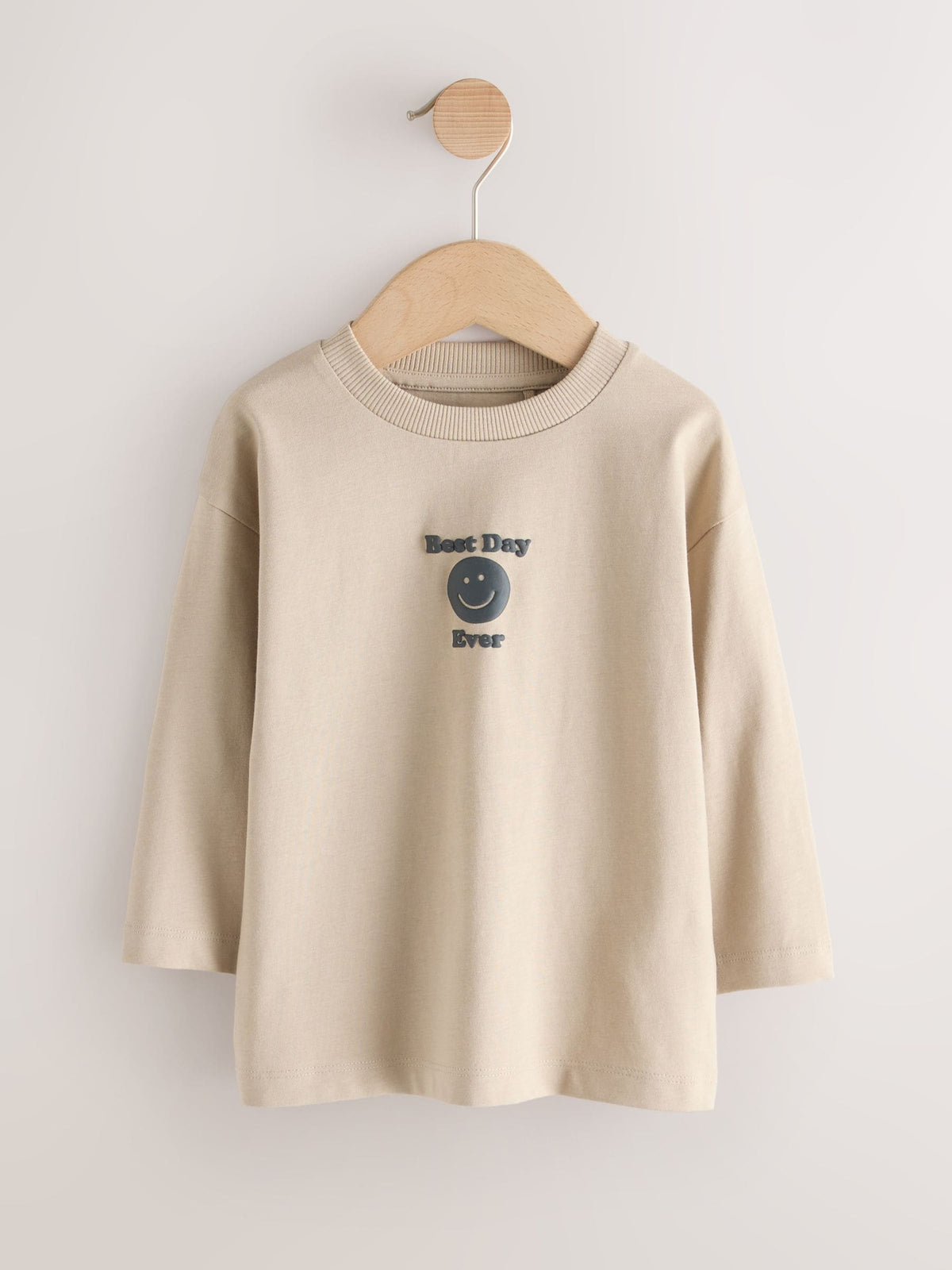 Monochrome Smile Face Long Sleeve Graphic T-Shirts 3 Pack (3mths-7yrs)