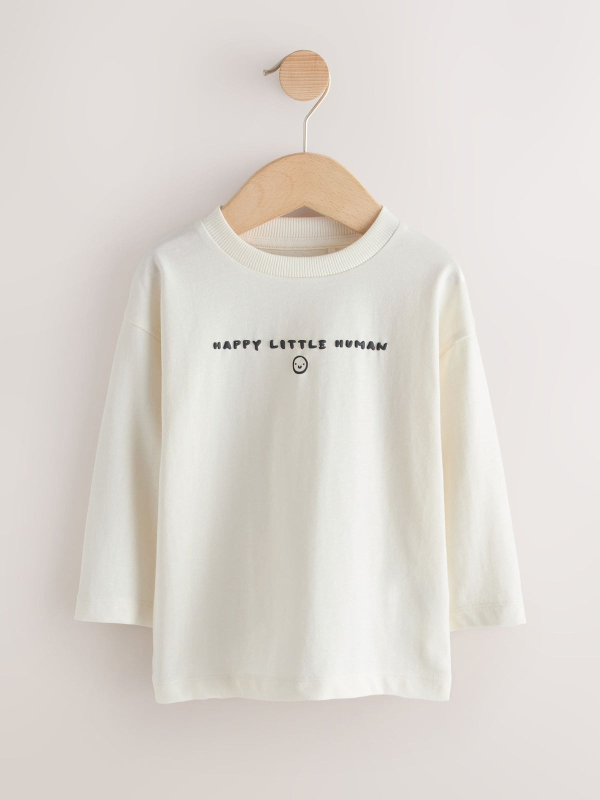 Monochrome Smile Face Long Sleeve Graphic T-Shirts 3 Pack (3mths-7yrs)