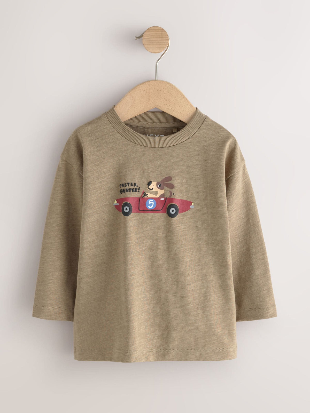 Blue/Neutral Dog Stripe Long Sleeve Graphic T-Shirts 3 Pack (3mths-7yrs)