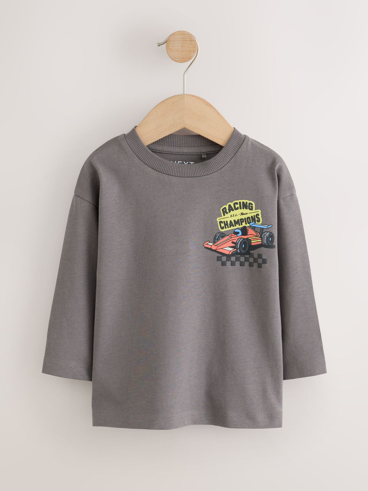 Red White Racing Car Long Sleeve Graphic T-Shirts 3 Pack (3mths-7yrs)
