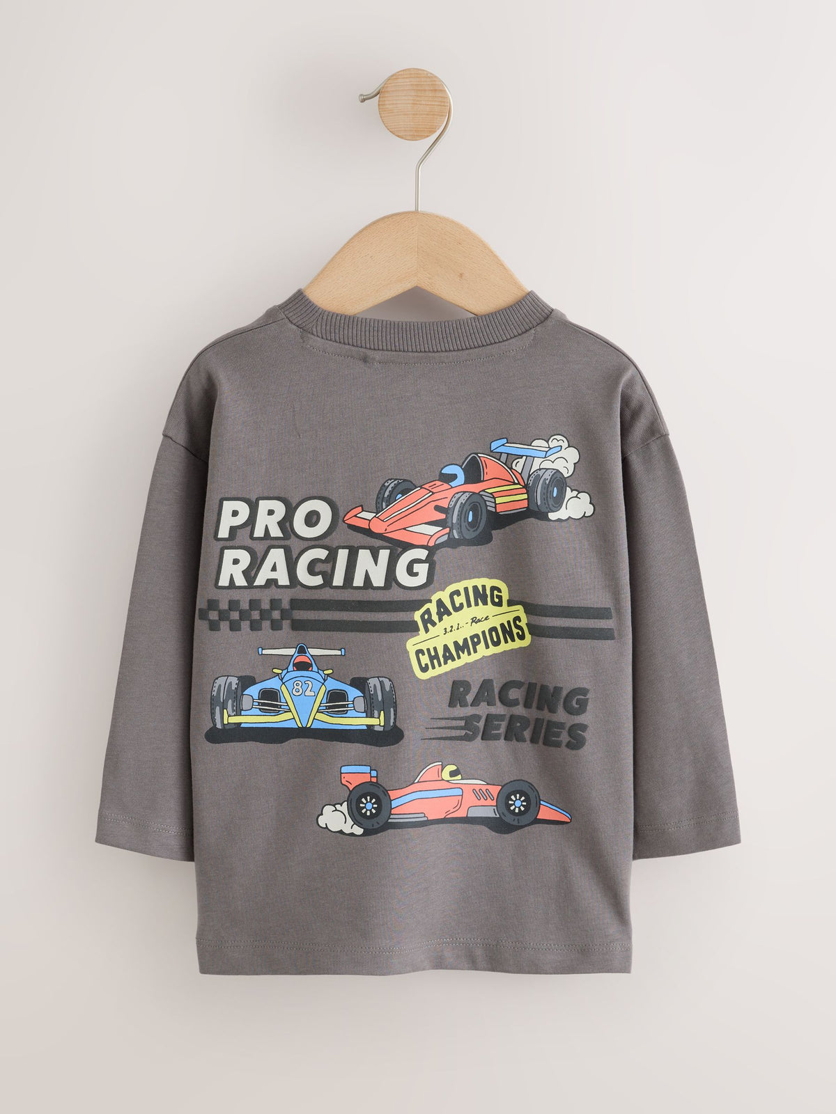 Red White Racing Car Long Sleeve Graphic T-Shirts 3 Pack (3mths-7yrs)