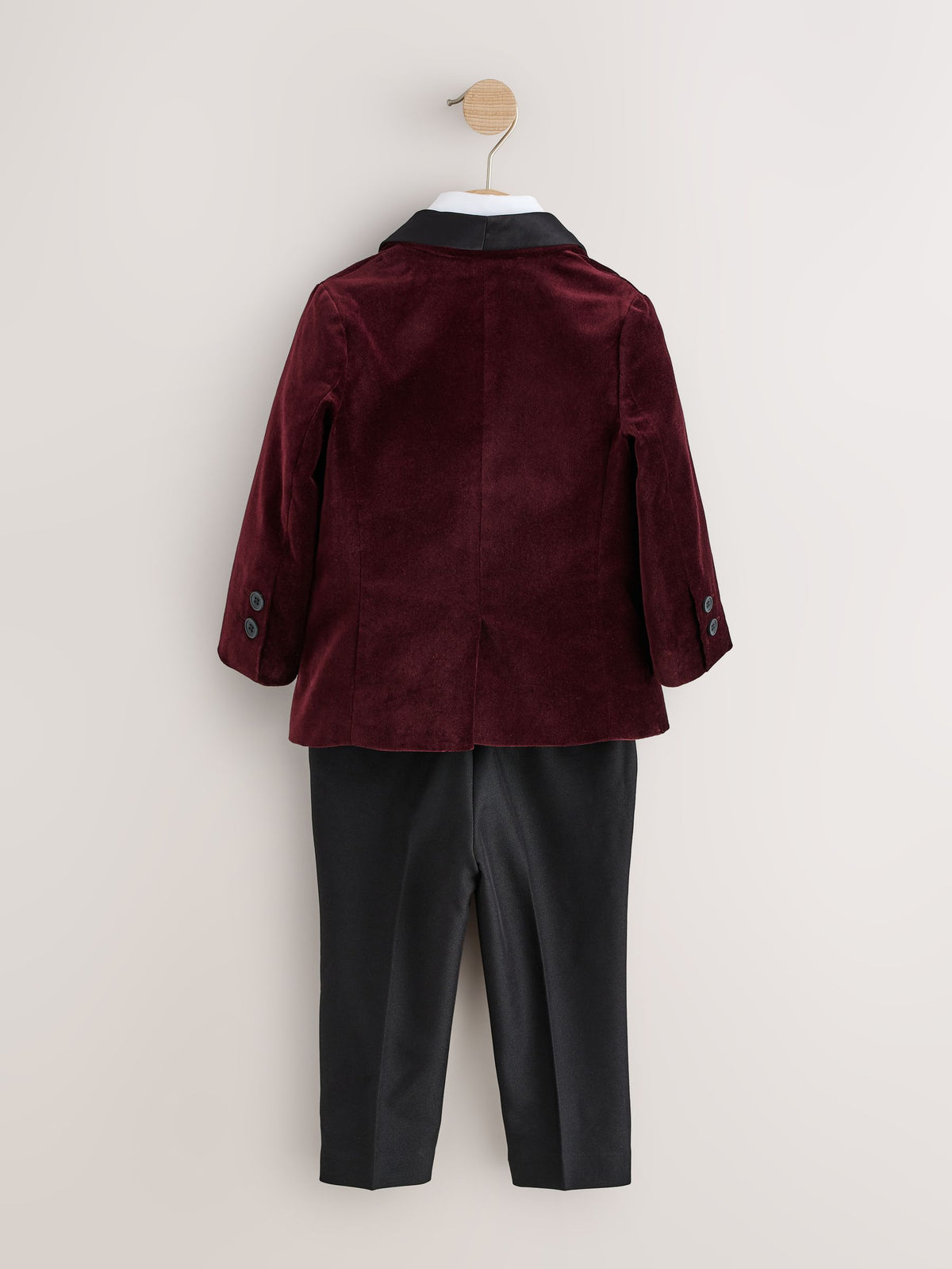 Burgundy Red Blazer, Shirt & Trouser Set Blazer Shirt Trousers and Bow Tie Set (3mths-12yrs)