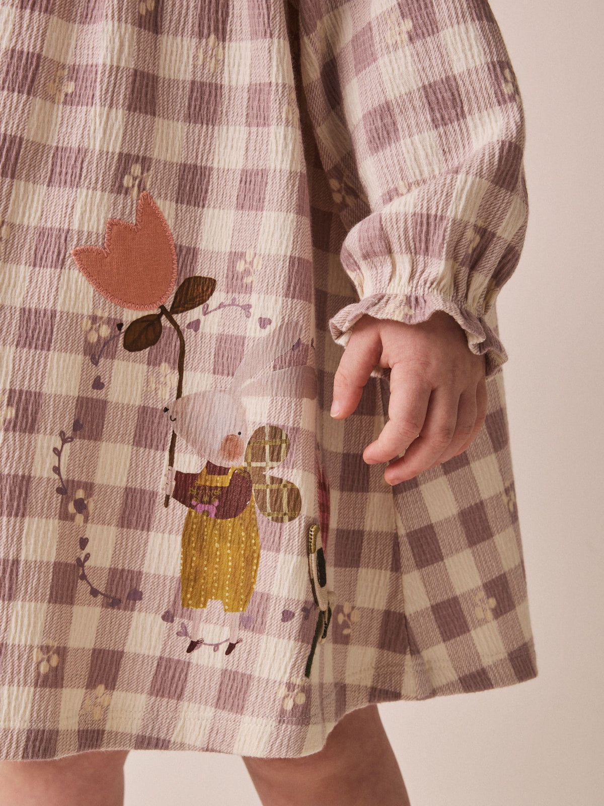 Brown Check Long Sleeve Collar Dress (3mths-7yrs)