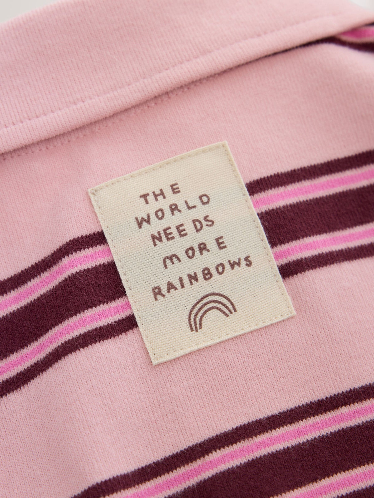 Pink Stripe Long Sleeve Rugby Sweat Dress (3mths-7yrs)