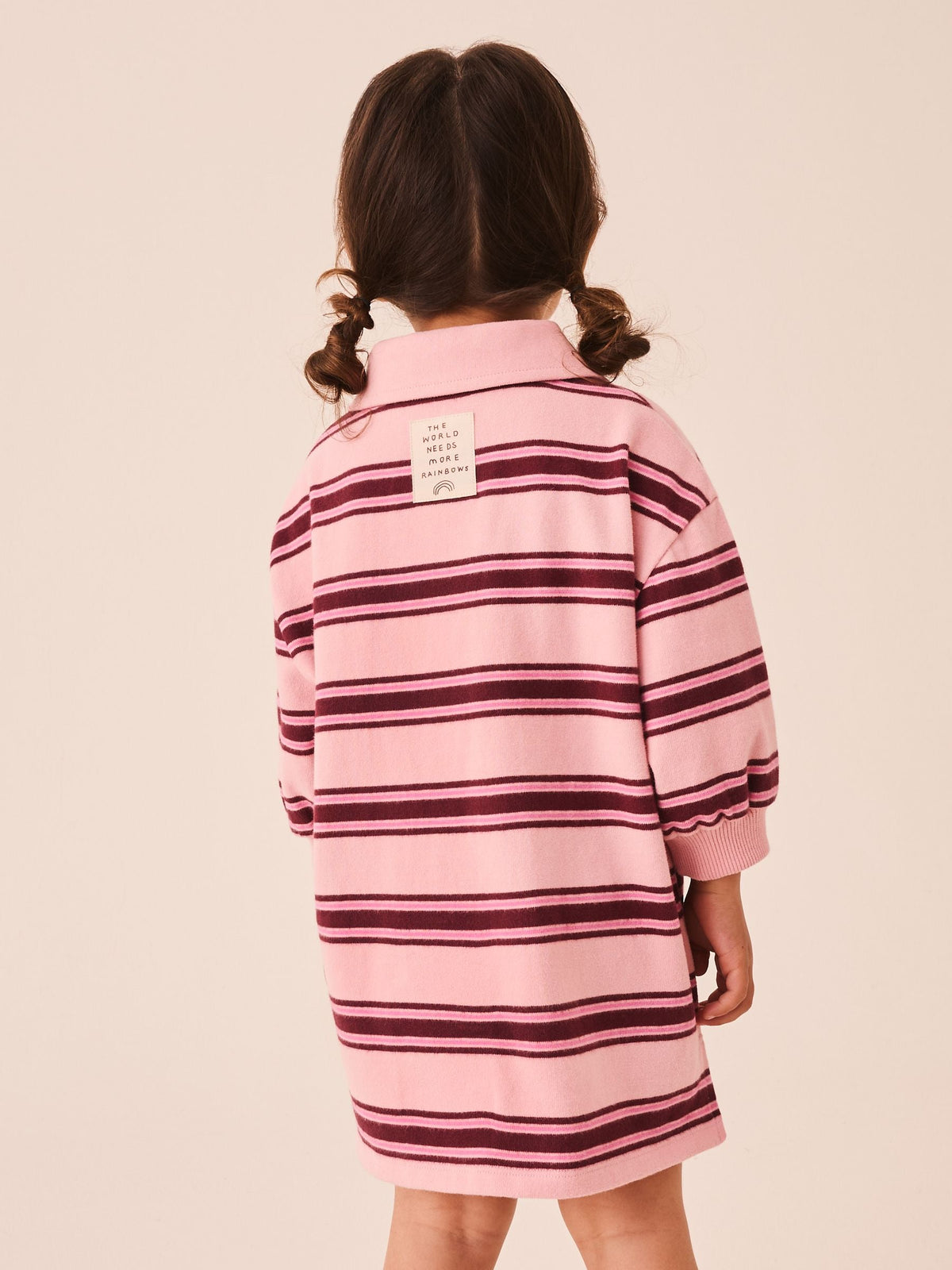 Pink Stripe Long Sleeve Rugby Sweat Dress (3mths-7yrs)